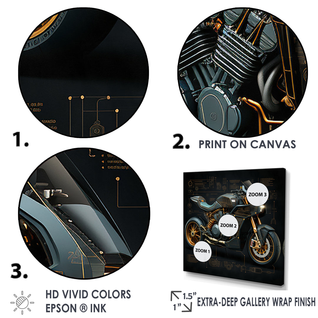 Classic Lavish Motorcycle - Motorcycle Canvas Wall Art