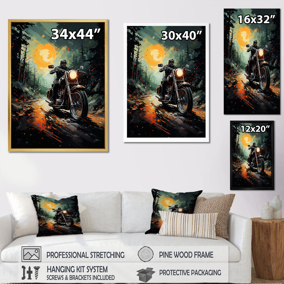 Vintage Dirty Bike Memory On The Road - Motorcycle Canvas Wall Art