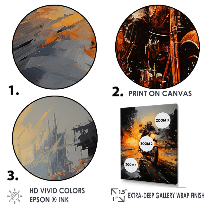 Yellow Dirt Bike Adventure - Motorcycle Canvas Wall Art