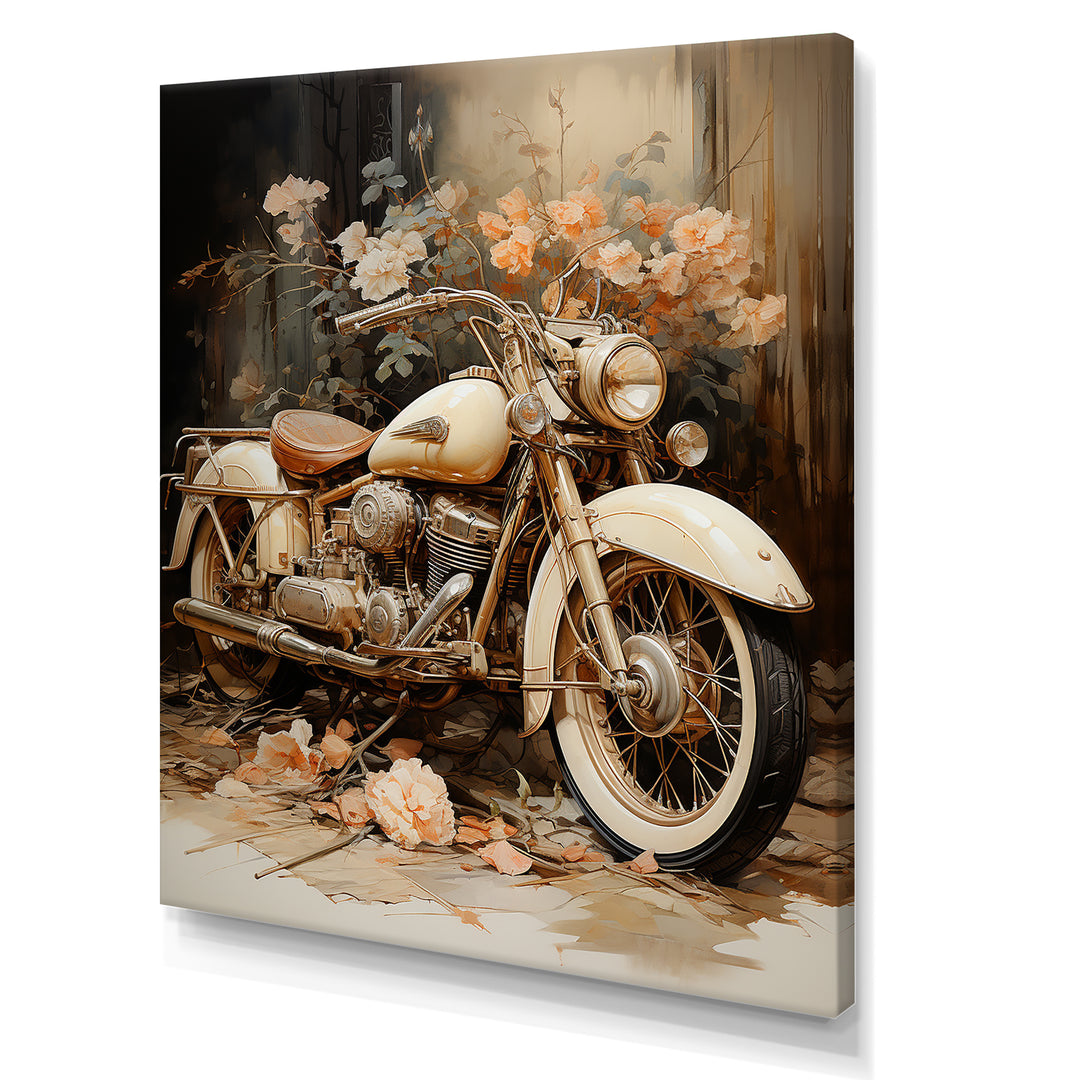 Vintage Motorcycle Melody - Motorcycle Canvas Wall Art