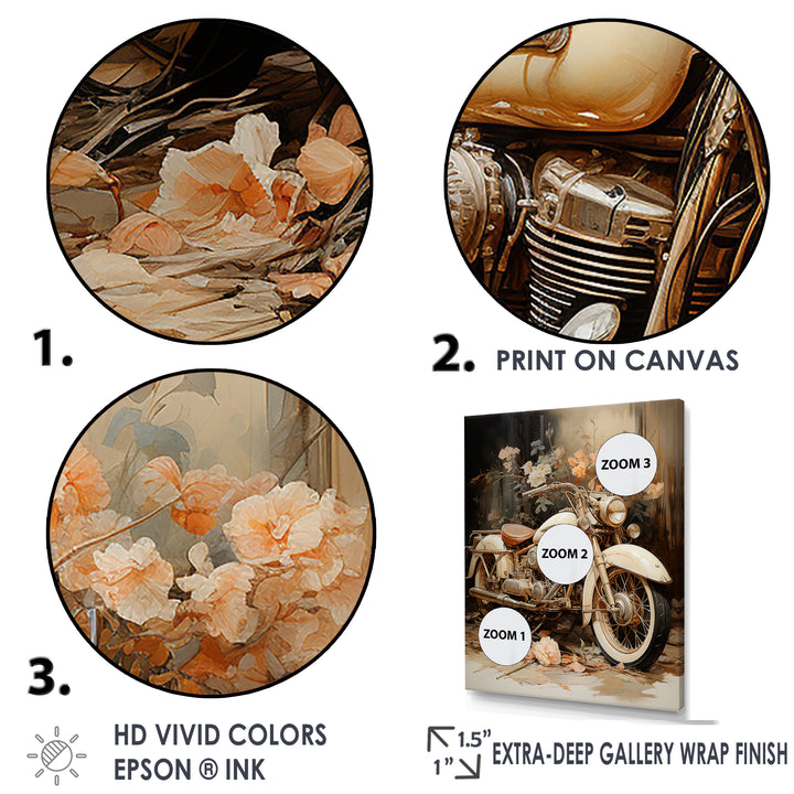 Vintage Motorcycle Melody - Motorcycle Canvas Wall Art