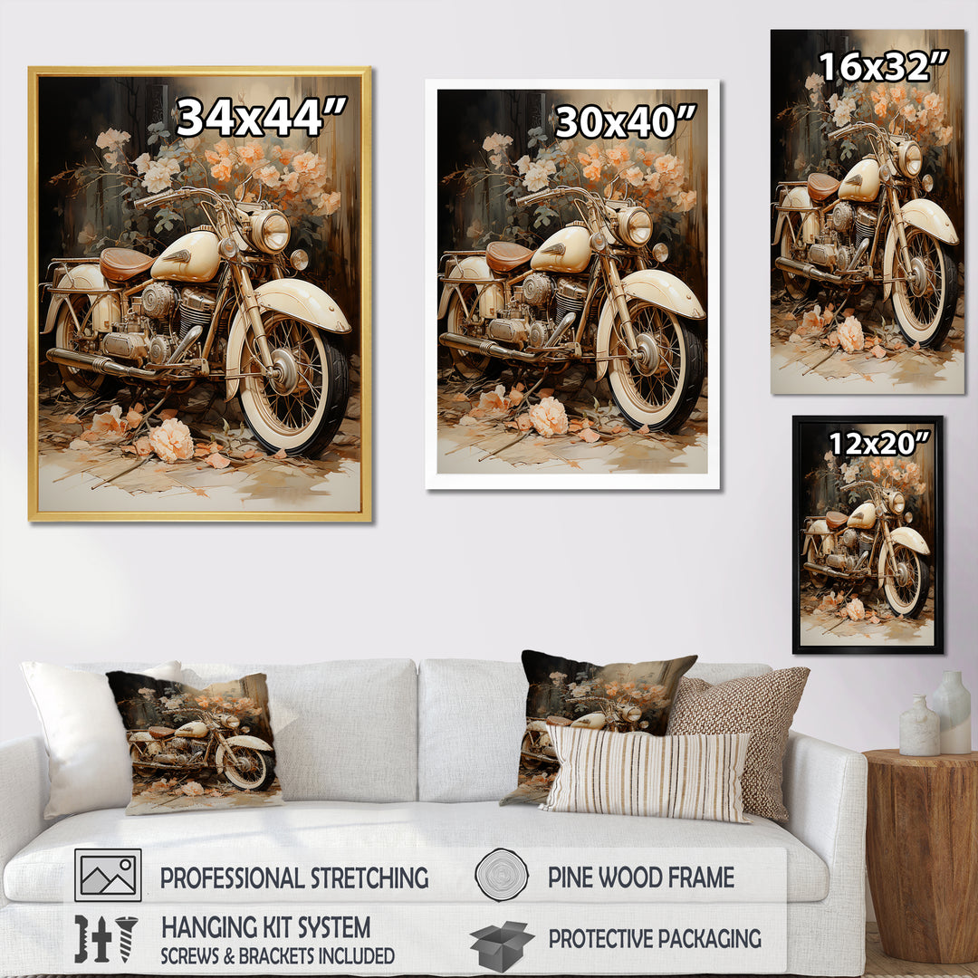 Vintage Motorcycle Melody - Motorcycle Canvas Wall Art