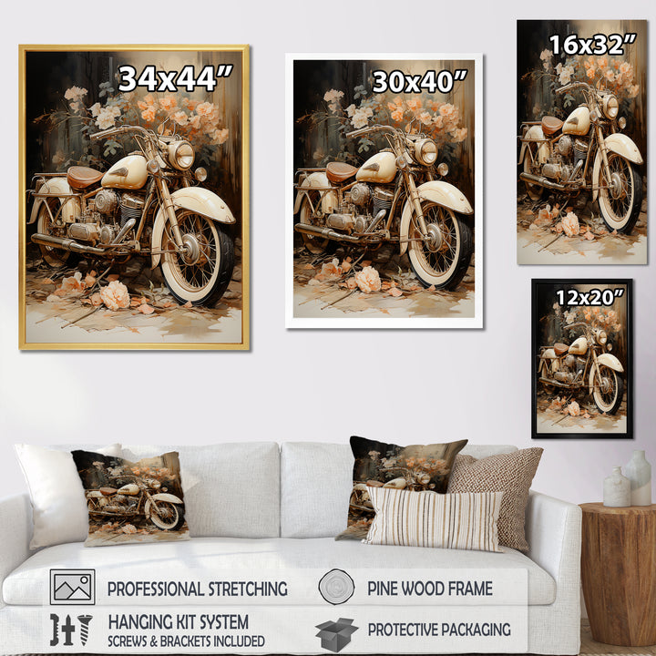 Vintage Motorcycle Melody - Motorcycle Canvas Wall Art