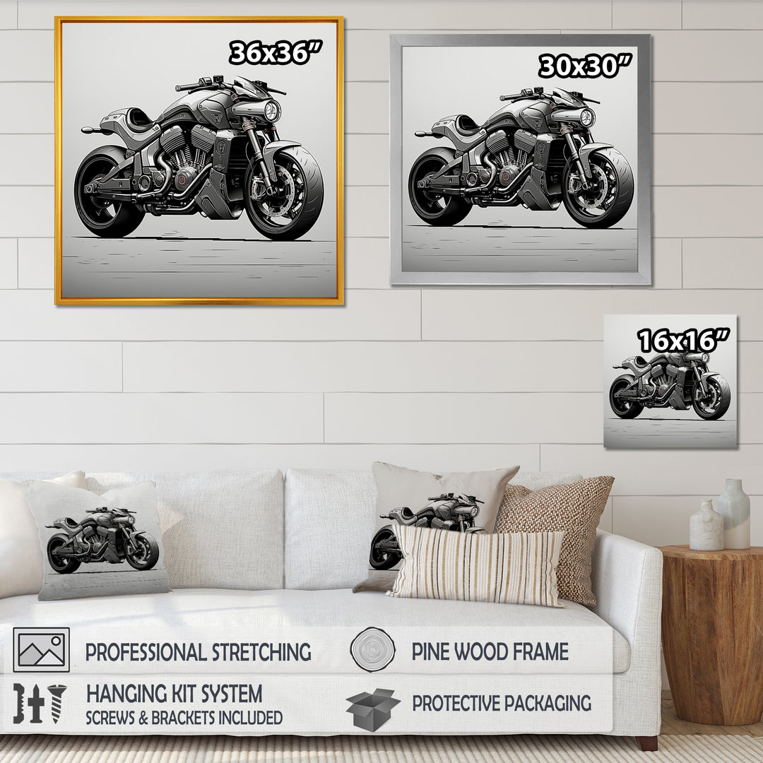 Minimalist Roadster - Motorcycle Canvas Wall Art