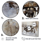 Old Rustic Bike In Winter - Motorcycle Canvas Wall Art