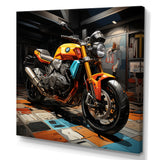 Pop Art Motorcycle - Motorcycle Canvas Wall Art