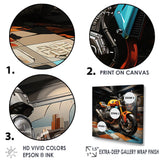 Pop Art Motorcycle - Motorcycle Canvas Wall Art