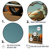 Retro Cruiser Motorcycle - Motorcycle Canvas Wall Art