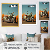 Retro Cruiser Motorcycle - Motorcycle Canvas Wall Art