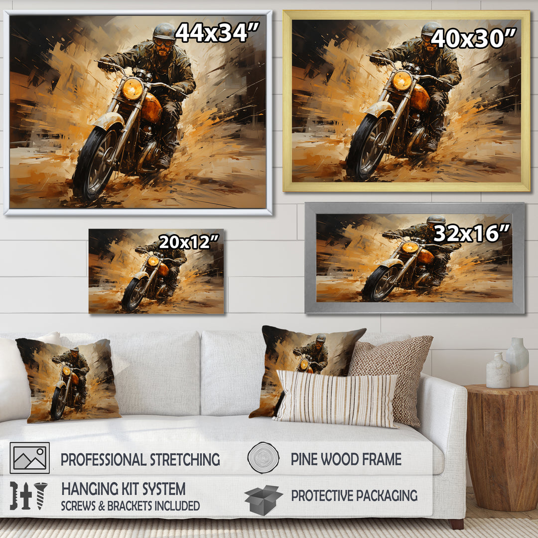 Speedy Motorcycle Blur - Motorcycle Canvas Wall Art