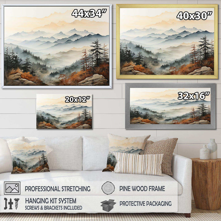 Mountain Morning Whisperes I - Landscapes Canvas Wall Art