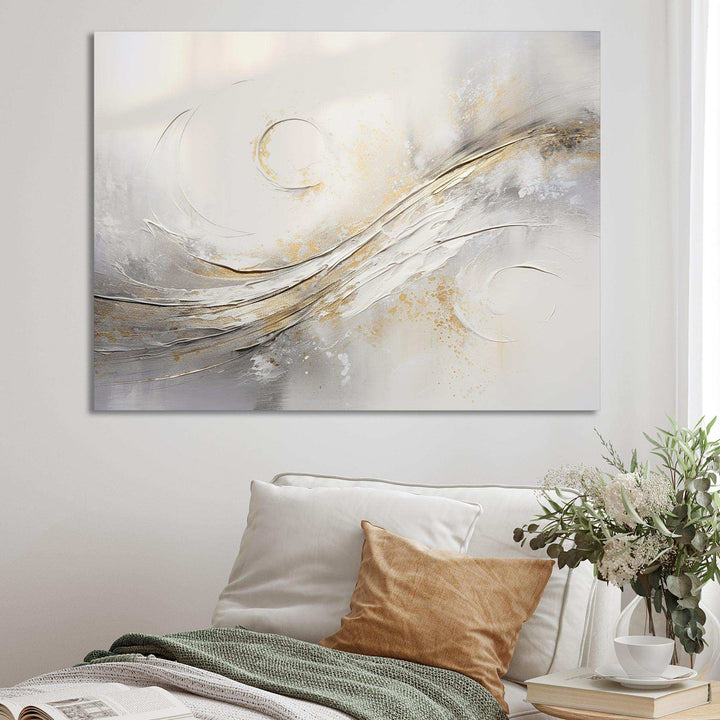Abstract Music Note Silver Grace - Music Canvas Wall Art