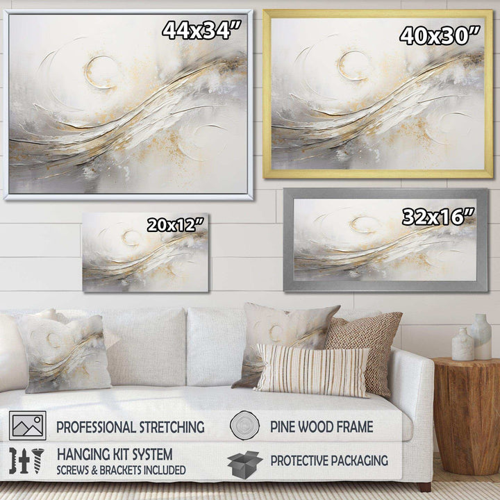 Abstract Music Note Silver Grace - Music Canvas Wall Art