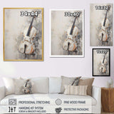 Minimalism White Violin Music - Music Canvas Wall Art