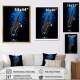 Saxophone Midnight Blue II - Music Canvas Wall Art