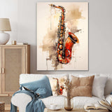 Vibrant Saxophone Swing - Music Canvas Wall Art