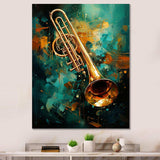 Trombone Tribute Jazzed Jade - Music Canvas Wall Art