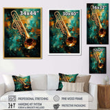 Trombone Tribute Jazzed Jade - Music Canvas Wall Art