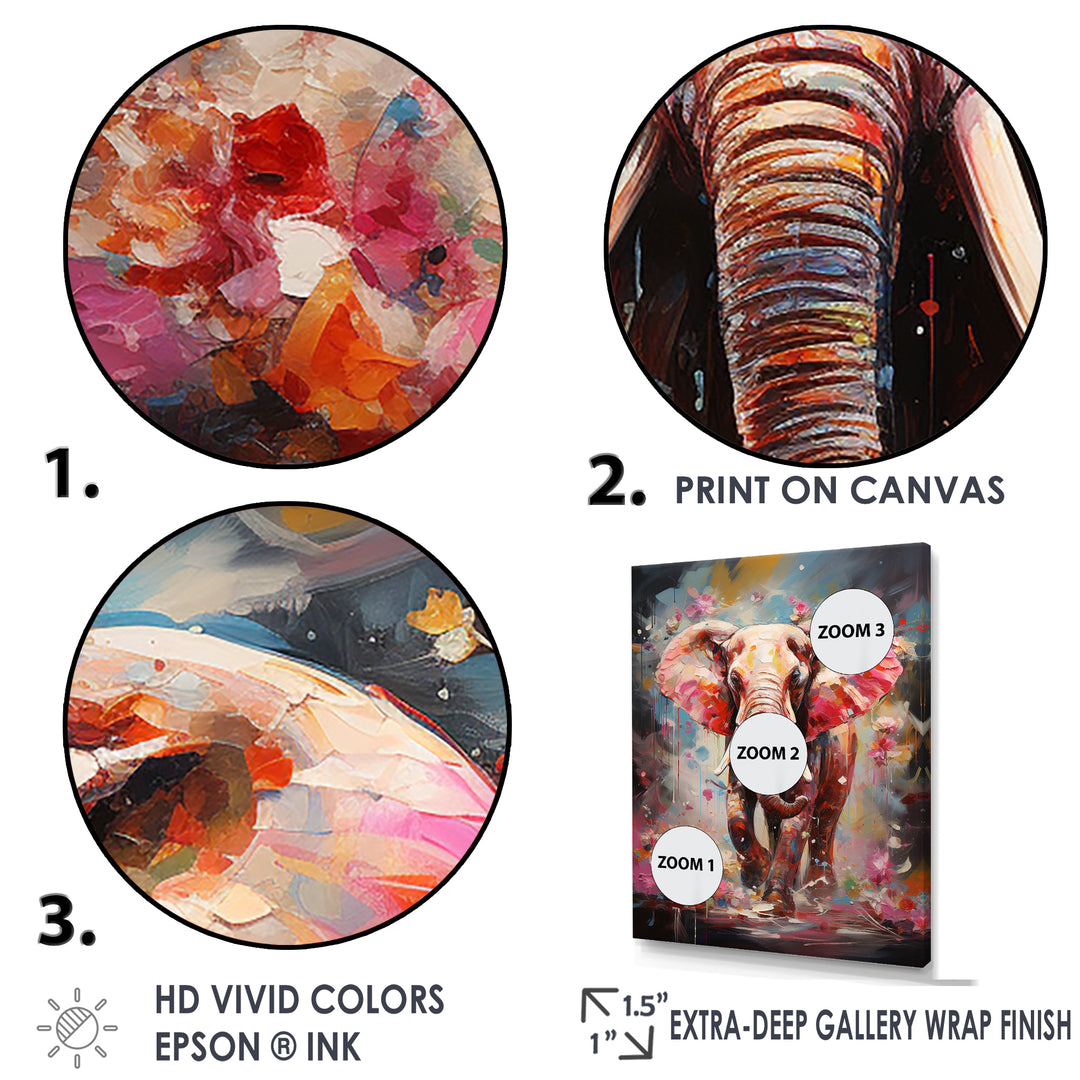 Pink Elephant Stampede - Elephant Home Decor Art