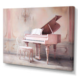 Pink Pastel Piano Play IV - Music Canvas Wall Art