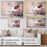 Pink Pastel Piano Play IV - Music Canvas Wall Art