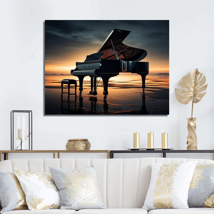 Piano Symphony In Silhouette I - Music Canvas Wall Art