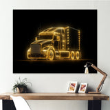 Neon Light Strips Trailer Truck - Car/Van Canvas Wall Art