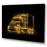 Neon Light Strips Trailer Truck - Car/Van Canvas Wall Art