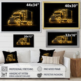 Neon Light Strips Trailer Truck - Car/Van Canvas Wall Art
