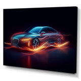 Neon Light Strips Luxury Car - Cars Luxury Canvas Wall Art