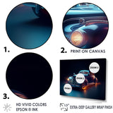 Neon Light Strips Indigo Vintage Car - Car Vintage Canvas Wall Art