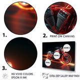 Neon Light Strips Around Silver Motorcycle - Car/Van Canvas Wall Art
