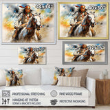 Colorful Native Indian Warrior - People Canvas Wall Art