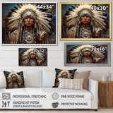 Native Honor Traditional Warrior I - People Canvas Wall Art