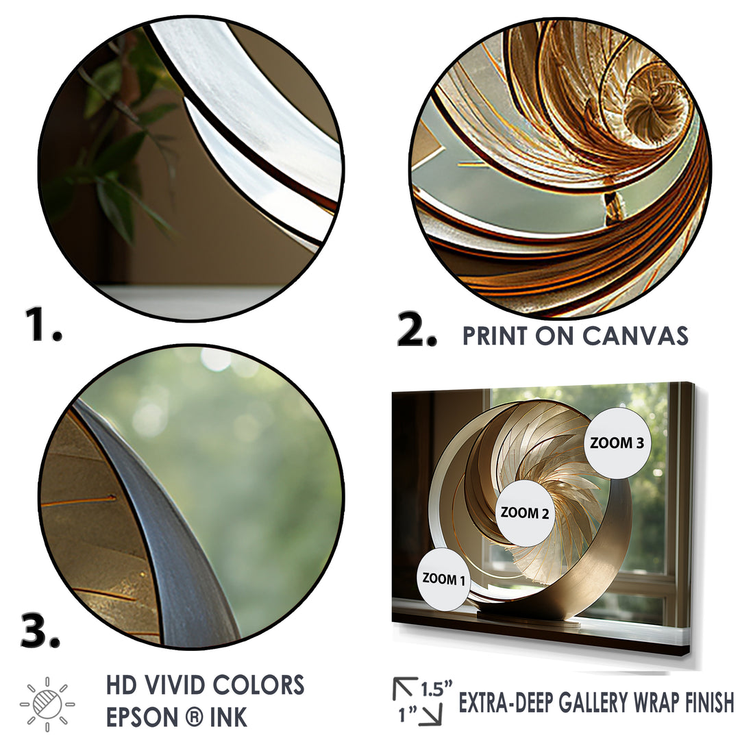 Bronze Beauty Nautilus Vortex - Nautilus Canvas Wall Art