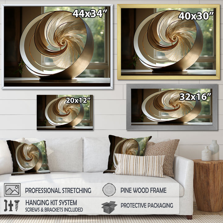 Bronze Beauty Nautilus Vortex - Nautilus Canvas Wall Art