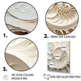 Ivory Infinity Sea Sheel Spiral - Nautilus Framed Canvas Art