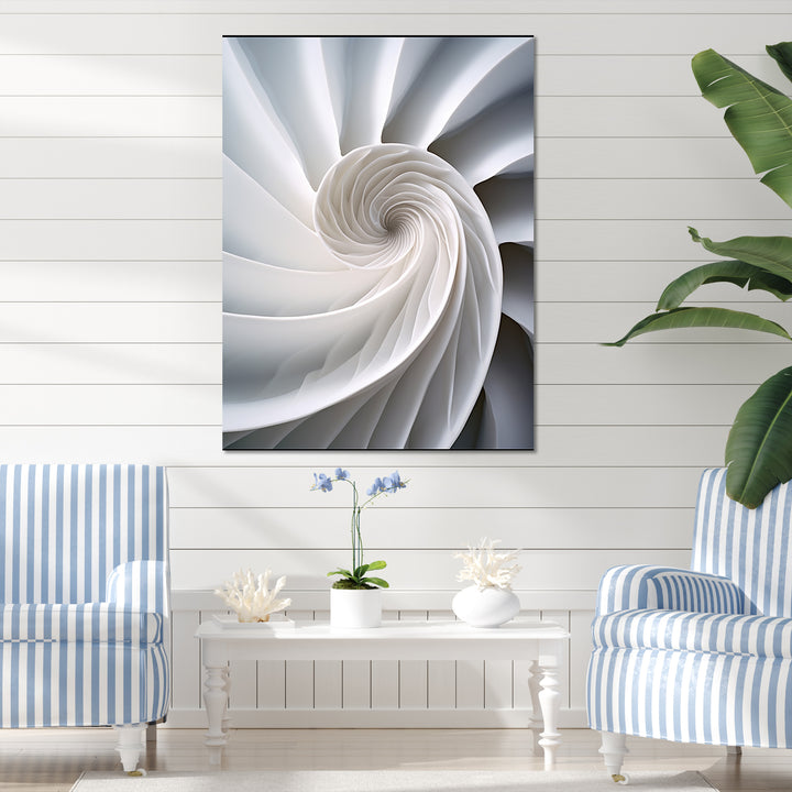 Ivory Sea Sheel Infinity Spiral - Nautilus Large Canvas Wall Art