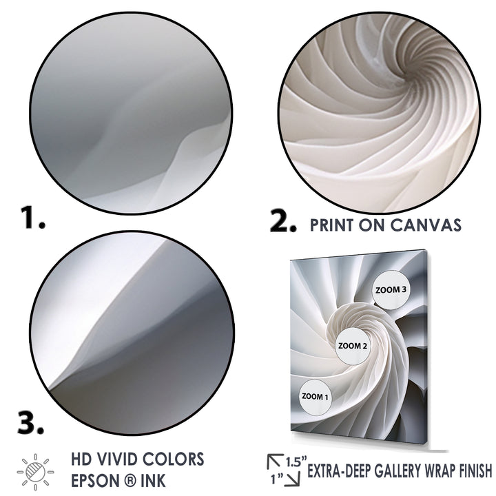 Ivory Sea Sheel Infinity Spiral - Nautilus Large Canvas Wall Art