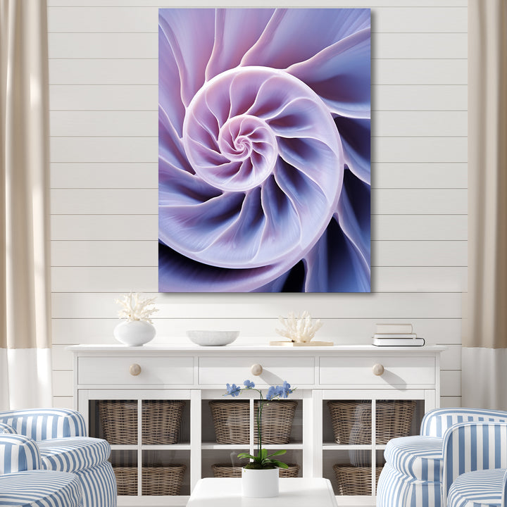 Lavender Sea Sheel Infinity Spiral - Nautilus Home Decor Art