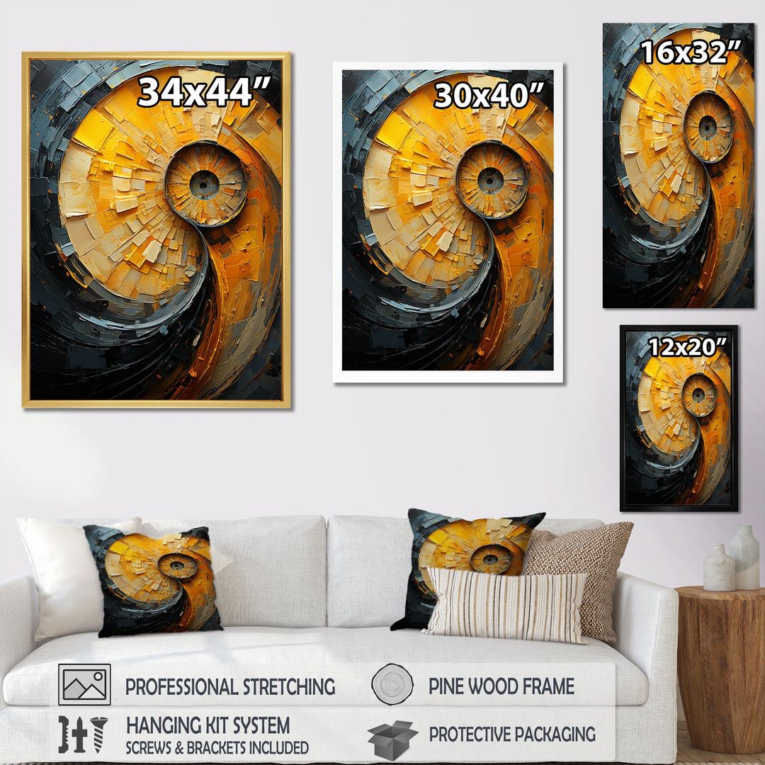 Lemon Labyrinth Nautilus Spiral - Nautilus Living Room Wall Art