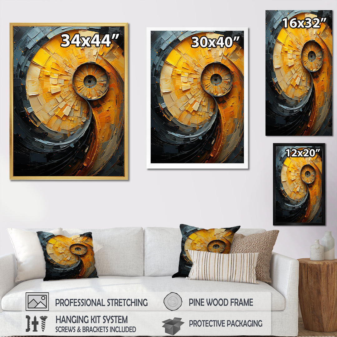 Lemon Labyrinth Nautilus Spiral - Nautilus Living Room Wall Art