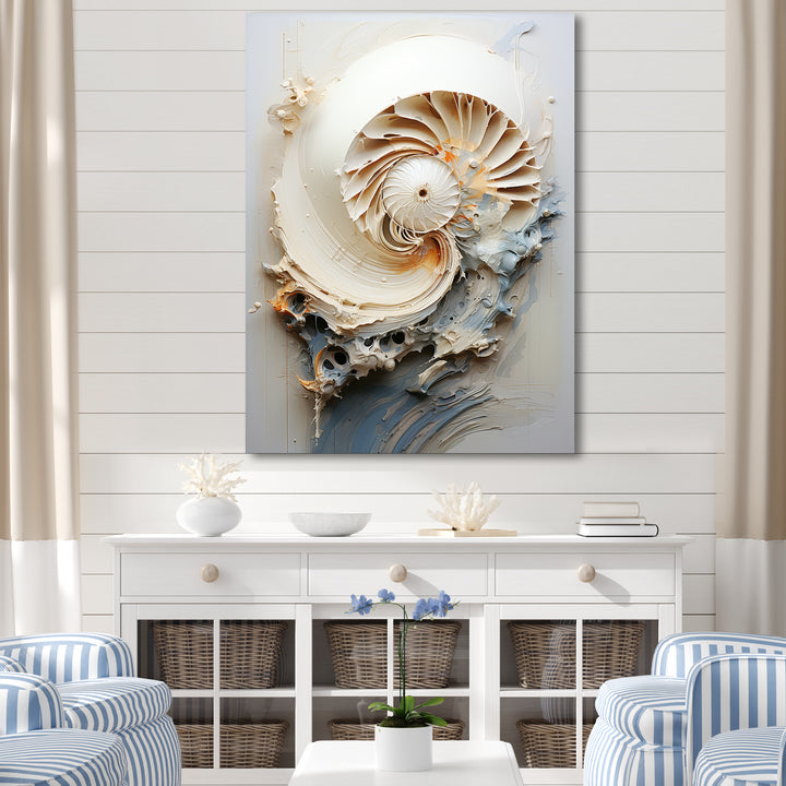 Abstract Snails Nautilus - Nautilus Canvas Wall Art