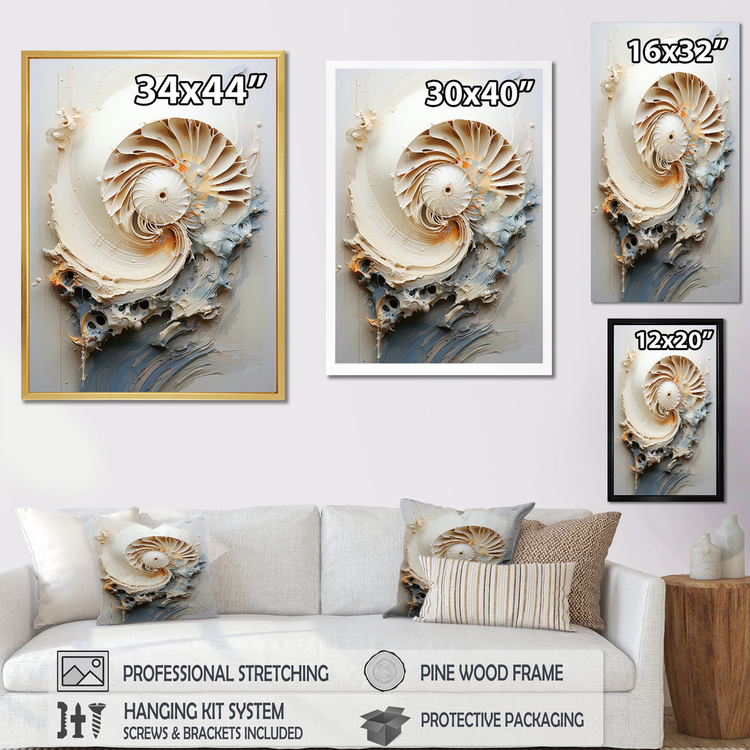 Abstract Snails Nautilus - Nautilus Canvas Wall Art