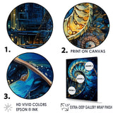 Nautilus Sapphire Shellfish - Nautilus Framed Canvas Art