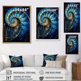 Nautilus Sapphire Shellfish - Nautilus Framed Canvas Art