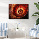 Scarlet Swirl Shellfish - Nautilus Home Decor Art