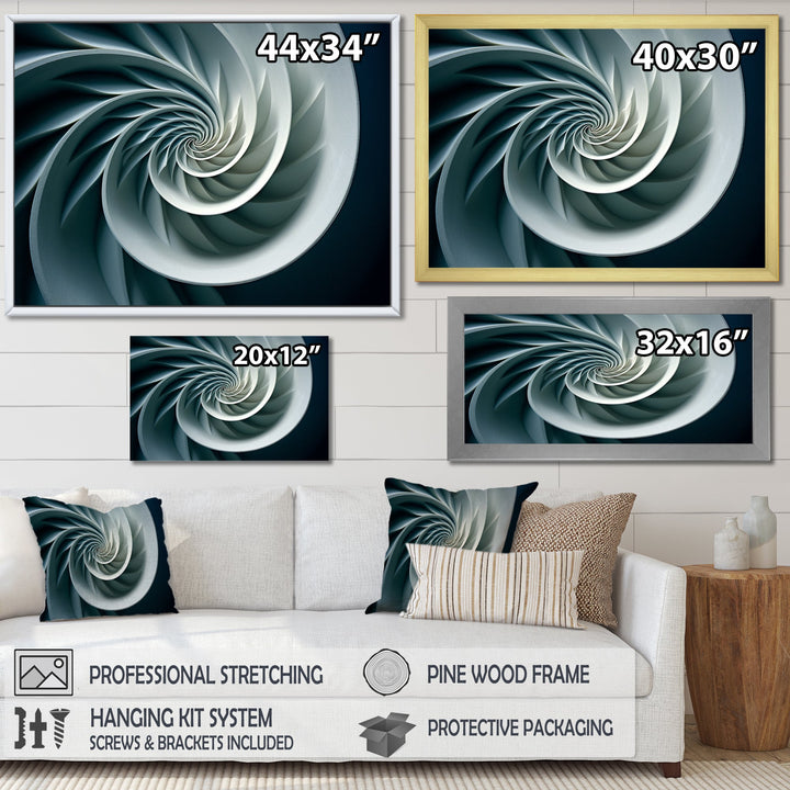 Turquoise Twirl Shell Fish Spiral - Nautilus Canvas Wall Art