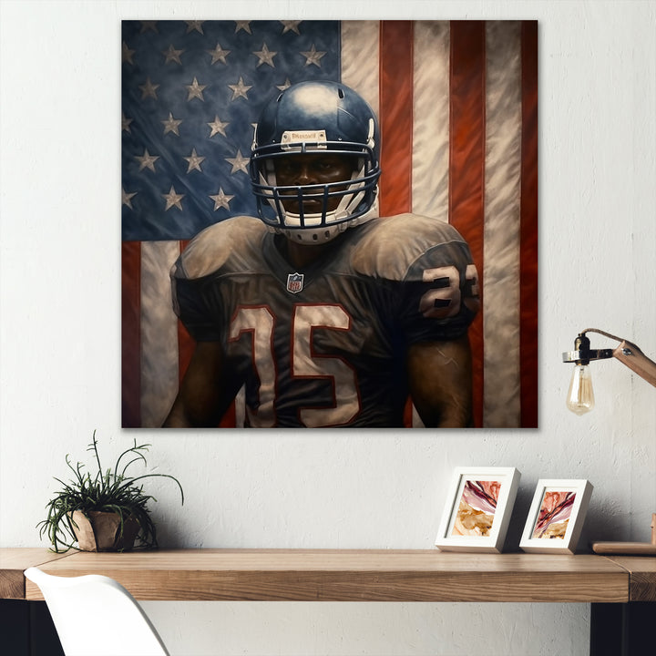 Patriot USA Football Player - NFL Canvas Wall Art