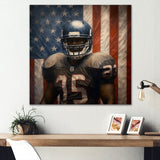 Patriot USA Football Player - NFL Canvas Wall Art